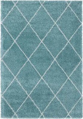 Zdjęcie produktu dla Dywan shaggy do salonu 160x230cm, miętowo kremowy wzór boho, miękkie włosie