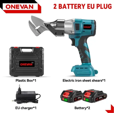 Immagine prodotto di Cesoie per lamiera - Cesoie a batteria - 2000 W - Motore brushless - 2 batterie da 18 V - 880 Nm - Verde/Nero
