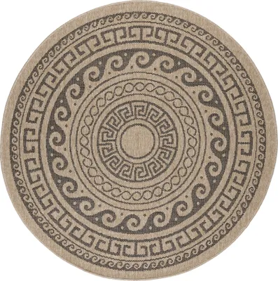 Imagen del producto de Alfombra para exteriores, estilo vintage, para terraza, balcón o cocina, color , 120x120 cm, forma redonda