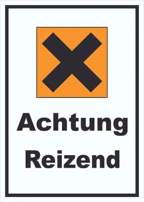 Produktbild von Schild Gefahrensymbol Reizend Kreuz hochkant A0 (841x1189mm)
