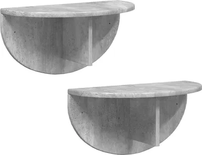 Produktbild von Wandregal 2 pcs Beton Grau 48 x 24 x 24 cm Holzwerkstoff