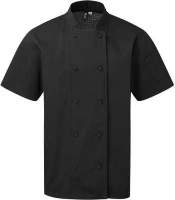 Produktbild von Premier - "Coolchecker" Kochjacke für Herren/Damen Unisex PC4298 (L) (Schwarz)