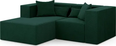 Produktbild von 3-Sitzer Ecksofa NOVA S - 208x180x76cm, Otomane, Links, L-form, Dunkelgrün