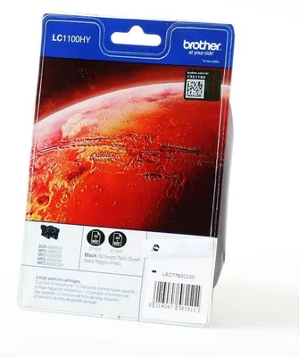 Zdjęcie produktu dla Brother LC1100HYBK, Czarny, Tusz na bazie pigmentu, 1 szt., 900 stron(y), Jednopak
