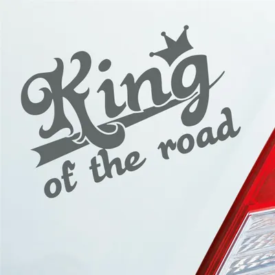 Produktbild von Auto Aufkleber King of the Road König Tuning 14x9 cm Grau Sticker Heckscheibenaufkleber