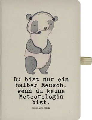Produktbild von Mr. & Mrs. Panda Adressbuch Meteorologin Herz - Transparent - Geschenk, Journal, notizbuch a4, Skizzenbuch, Tagebuch, Hardcover, Jubiläum