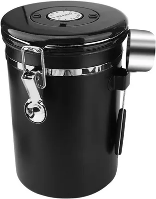 Image de Boîte à café hermétique 1,8 l, noir et acier inoxydable