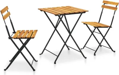 Obrázek produktu pro vidaXL 3dílný bistro set Skládací z masivního dřeva Akácie