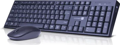 Image de Set clavier + souris Connect IT CKM-7500-CS - clavier noir sans fil + souris, disposition CZ + SK