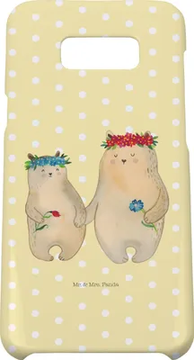 Produktbild von Mr. & Mrs. Panda Samsung Galaxy S8 plus Handyhülle  Bären mit Blumenkranz - Gelb Pastell - Geschenk, Lieblingsmensch, Handy, Mama, Kinder, Family, Hülle, Case, Cover