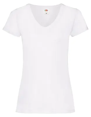 Produktbild von Fruit of the Loom - "Valueweight" T-Shirt für Damen, V-Ausschnitt LT6232 (L) (Weiß)