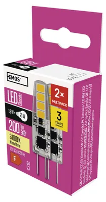 LED žárovka Classic JC / G4 / 1,9 W (21 W) / 200 lm / teplá bílá