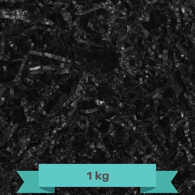 Obrázok produktu pre Creative Deco 1000g Čierny Výplňový Darčekový Papier | Slama pre Balíčky | Papierové Odrezky | Dekoratívny Baliaci Materiál pre Vianočné Darčeky | Prichádza v Modrej Taške