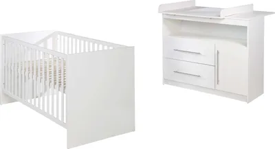 Produktbild von roba Kinderzimmerset 'Maren‘, Weiß, Set 2-teilig enthält Kombi-Kinderbett und breite Wickelkommode