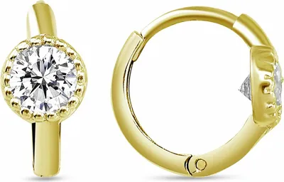 Produktbild von Dkeniz Ohrringe 925/- Sterling Silber 1,3cm Gold Zirkonia weiß 145210003