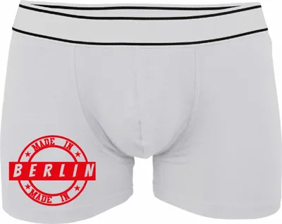 Produktbild von Boxershorts - Mann - Boxer-0025-man-white-v-XL - weiß - XL - vorn -  BERLIN - lustiges Motiv - Spruch - Unterwäsche - Unterhose - Freizeit - lustig