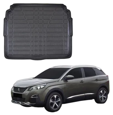 Produktbild von SCOUTT | Kofferraumwanne Laderaumwanne Kompatibel mit Peugeot 3008 ab 2017 (Untergeschoss), mit Hoher Rand, Kofferraum-Schutzmatte, Geriffelt, Aufrollbar, Schwarz