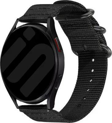 Produktbild von Strap-it Samsung Galaxy Watch 6 Classic 47mm Nylon Schnallenarmband (Schwarz)