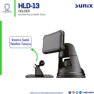 Produktbild von Sunix Autohalter Handy-Halterung Magnetisch für Armaturenbrett Windschutzscheibe schwarz