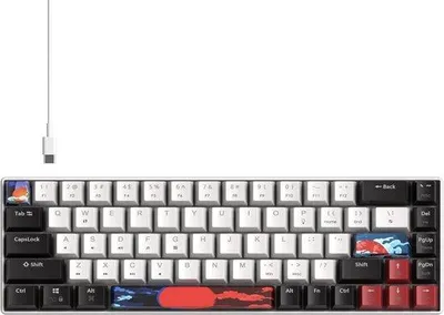 Image de Clavier de jeu mécanique rouge, blanc et noir