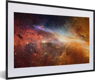 Produktbild von MuchoWow® Gerahmtes Poster Weltraum - Sterne - Farben 60x40 cm - Poster mit Schwarzem Bilderrahmen Wandposter Rahmen Foto Bilder - Schlafzimmer - Plakat in Rahmen - Drucken