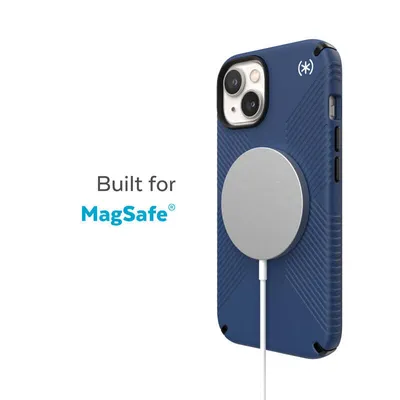 Productafbeelding van MagSafe hoesje voor Apple iPhone 15 Plus/14 Plus - Achterkant: Speck Presidio2 Grip - Blauw