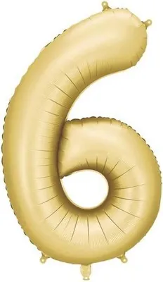 Immagine prodotto di Pallone in foil Numero 6 86cm oro opaco 82854