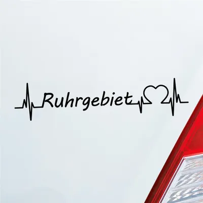 Produktbild von Auto Aufkleber Ruhrgebiet Puls Herzschlag mit Ferien Region Motiv 19x4 cm Schwarz Matt Sticker Heckscheibenaufkleber