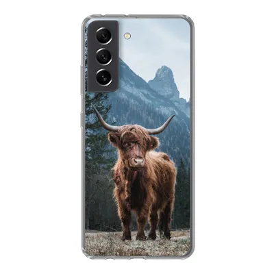 Produktbild von MuchoWow® Handyhülle Schutzhülle Hülle für Samsung Galaxy S21 FE Schottische Highlander - Tiere - Landschaft Silikon Softcase Handy Hülle - Mobiltelefonhülle