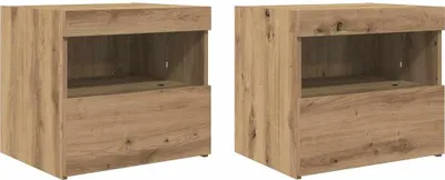 Produktbild von Nachttisch 2 pcs Artisan-Eiche 50 x 40 x 45 cm Holzwerkstoff