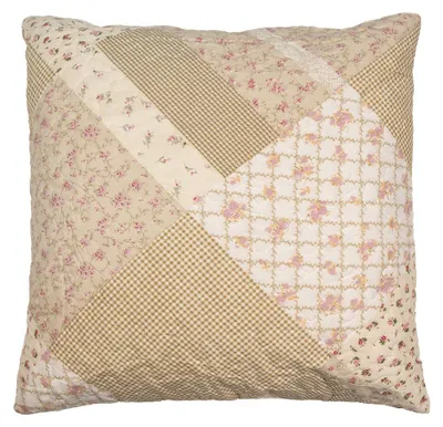 Produktbild von Clayre & Eef Kissenbezug 50x50 cm Grün Beige Polyester Blumen