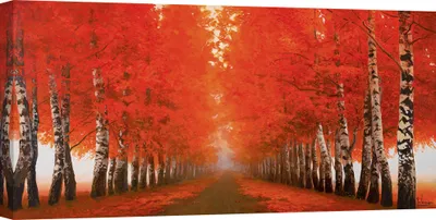 Produktbild von Leinwandbilder – Adriano Galasso, Birkenallee – 140x70 cm