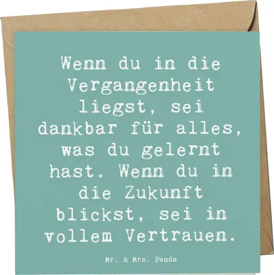 Produktbild von Mr. & Mrs. Panda Grußkarte Spruch Freude und Vertrauen - Meeresbrise - Geschenk, faltkarte, Lebensfreude, positive Energie, Zitat, Glückwunschkarte, Zukunft, Gefühl