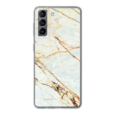 Produktbild von MuchoWow® Handyhülle Schutzhülle Hülle für Samsung Galaxy S21 Marmor - Gold - Luxus Silikon Softcase Handy Hülle - Softcase - Geburtstag Teenager