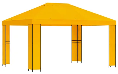 Produktbild von vidaXL Pavillon 4 x 3 m Gelb Polyester und Stahl 190 gsm