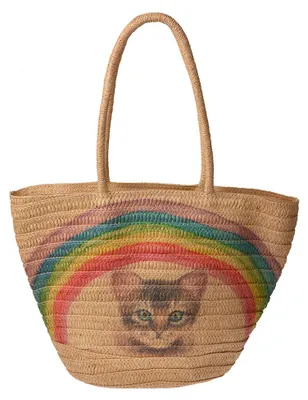 Zdjęcie produktu dla Clayre & Eef Torba plażowa 44x27x30 cm Brązowy syntetyczny kot