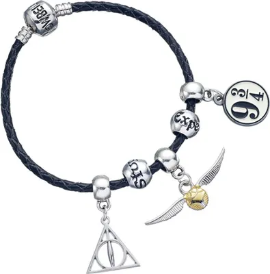 Produktbild von Carat Shop, The Harry Potter Leder-Armband Anhänger Set Heiligtümer/Schnatz/Platform 9 3/4/2 Spruchperlen