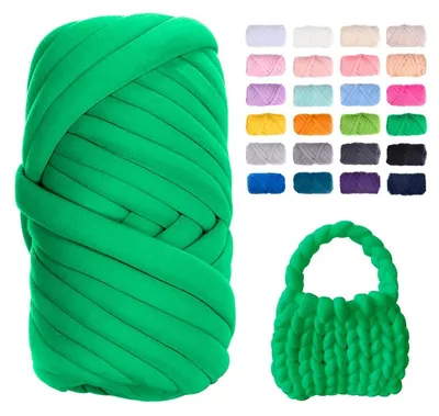 Image de Laine pour tricot, 500g, fil épais, vert foncé, 18 mètres