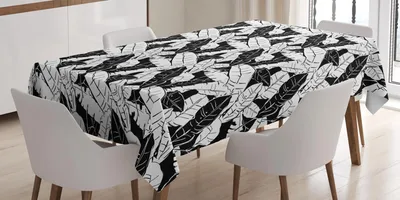 Obrázok produktu pre ABAKUHAUS Botanický obrus, monochromatické banánové listy, kokosový tropický les, exotický štýl, 140 x 240 cm, čierno-biely