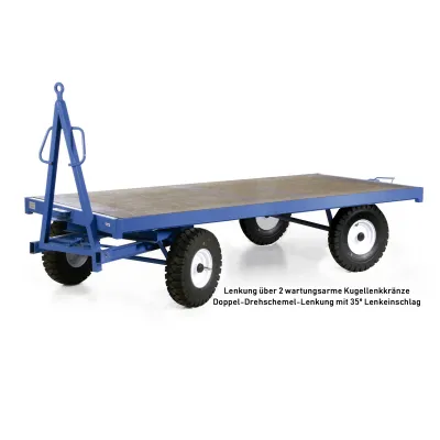 Produktbild von Bako Logistiksysteme Industrie-Anhänger mit 35º Doppel-Drehschemel 5t Traglast Luftbereifung 3000x1500mm