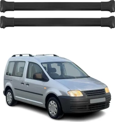 Image de Barres de toit transversales pour VW Caddy 2003-2020 Aluminium Noir 3Pcs