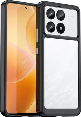 Produktbild von Schutzhülle für Xiaomi Redmi K70 Klar Rückseite Stoßfeste TPU Silikon Bumper Hülle Schwarz