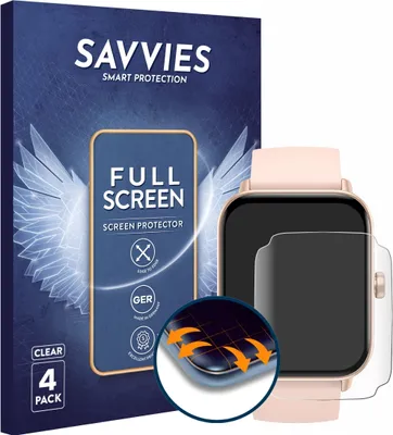 Produktbild von 4x Savvies Fullscreen Schutzfolie für Kalinco IDW19 1.8" Displayschutz Folie Fullcover Klar Transparent
