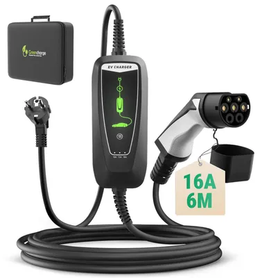 Obrázok produktu pre Nabíjací kábel pre elektromobily, typ 2, výkon 3,6 kW, dĺžka 6 metrov, prenosný