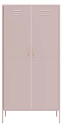 Image de Lendo Online Armoire Vestiaire 90x50x180 cm Métal Rose