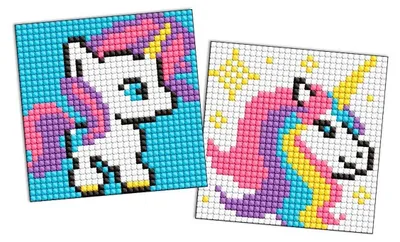 Imagen del producto de Calcomanía de mosaico de diamantes para niños - Unicornio 9x9 - Ideyka