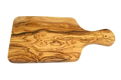 Produktbild von Frühstücksbrett mit Griff aus Olivenholz 30x15 cm – robust, hygienisch & schnittfest