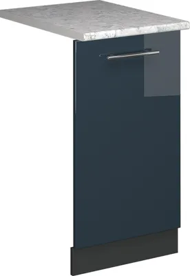 Produktbild von Geschirrspülblende Vicco Fame-Line Dunkelblau Hochglanz 45 cm , AP Marmor, Model 54592