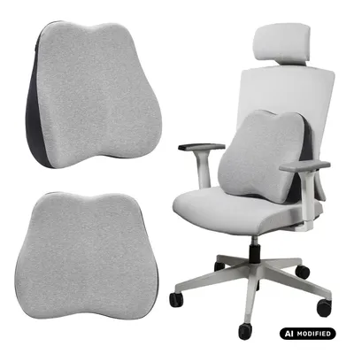 Productafbeelding van Lendenkussen van traagschuim voor bureaustoel. Ergonomisch ontwerp, afmetingen 45 x 40 x 10 cm. Model PR-215, merk Promedix