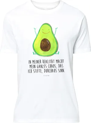 Produktbild von Mr. & Mrs. Panda Tshirt Avocado Glücklich - Weiß - Geschenk, Chaos, Verrückt, S T-Shirt, Lustiges, oberteil, Shirt
